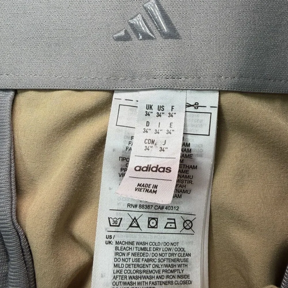 Adidas Golf Shorts Mens 34 (35 Actual) Beige 9” Inseam Performance Modern Logo